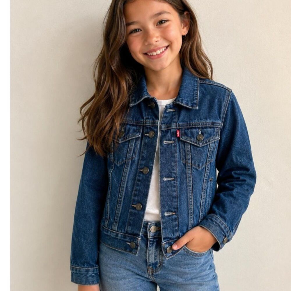 Levi’s Denim Trucker Jean Jacket Youth Sz S 8-10 Classic Cotton School Ready